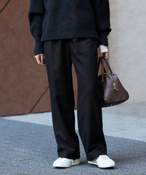 3サイズ展開/WEB限定/追加2》ウール混ドロストイージースラックス