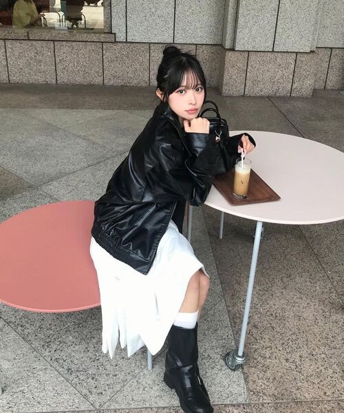 FLAREUP(フレアアップ)の「アシンメトリードレープミディスカート(FL-248_ホワイト)(スカート・レディース・ホワイト・1/2)」の15枚目の写真