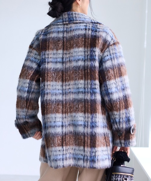 VIS（ビス）の「【WEB限定】シャギーミディ丈Pコート（ピーコート・レディース・ネイビー/ブラウン系その他2・S/M）」の11枚目の写真