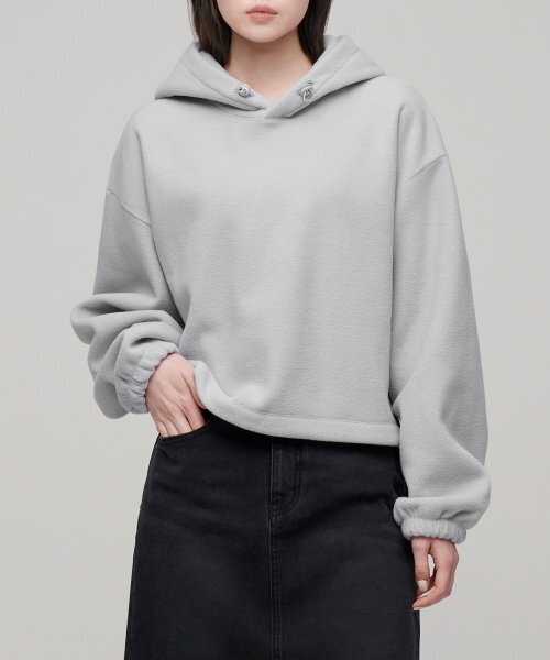 MUSINSA STANDARD WOMAN（ムシンサスタンダードウーマン）の「ウィメンズオーバーサイズポラフリースフードパーカースウェットシャツ[ライトグレー]（パーカー・レディース・その他・LARGE/X-SMALL/SMALL/MEDIUM）」の11枚目の写真