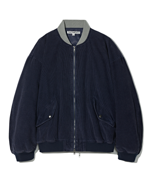 ウォッシュドコーデュロイブルゾンネイビー