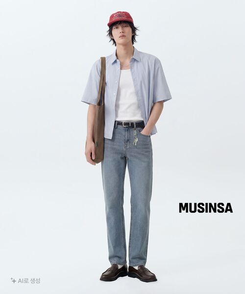 MUSINSA STANDARD（ムシンサスタンダード）の「[クールタンダード] ストレートデニムパンツ [ライトインディゴ]（デニムパンツ・メンズ・その他・40/31/33/26/27/28/29/38/42/36/34/32/30）」の10枚目の写真