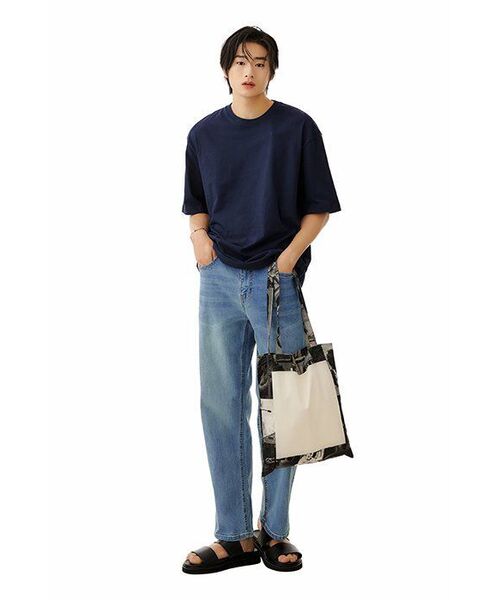 MUSINSA STANDARD（ムシンサスタンダード）の「[クールタンダード] ストレートデニムパンツ [ライトインディゴ]（デニムパンツ・メンズ・その他・40/31/33/26/27/28/29/38/42/36/34/32/30）」の4枚目の写真