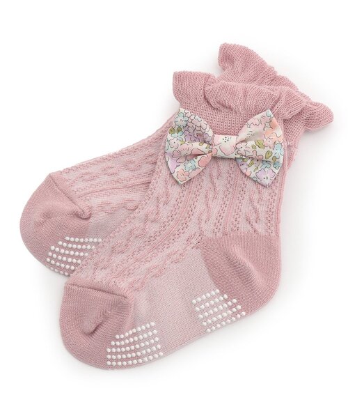 sense of wonder（センスオブワンダー）の「リバティリボンクルーソックス（ソックス/靴下・キッズ・ピンク/ネイビー/ホワイト系・13-15cm/11-13cm/15-17cm/17-19cm/9-11cm）」の3枚目の写真