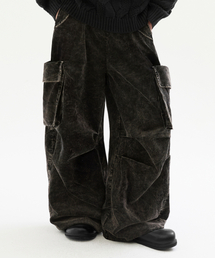 TRILLION（トリリオン）の「Vintage Tie Dye Corduroy Cargo Pants [Black]（その他パンツ）」