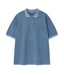ピグメントダイカラーTシャツブルー