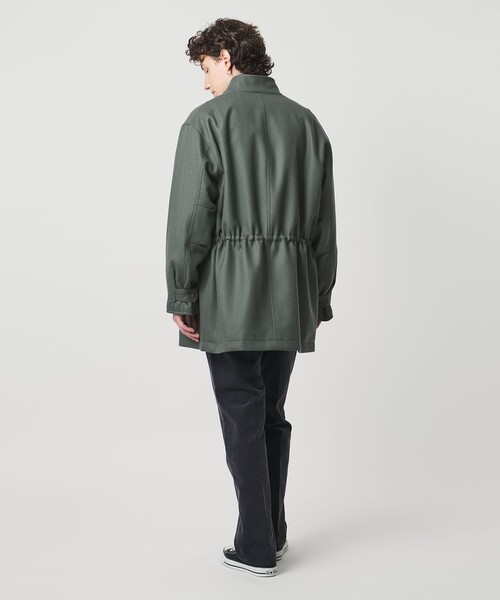 UNITED ARROWS（ユナイテッドアローズ）の「ウーステッドメルトン ミリタリーコート（ミリタリージャケット・メンズ・ネイビー/ダークグリーン・XL/L/M/S）」の5枚目の写真