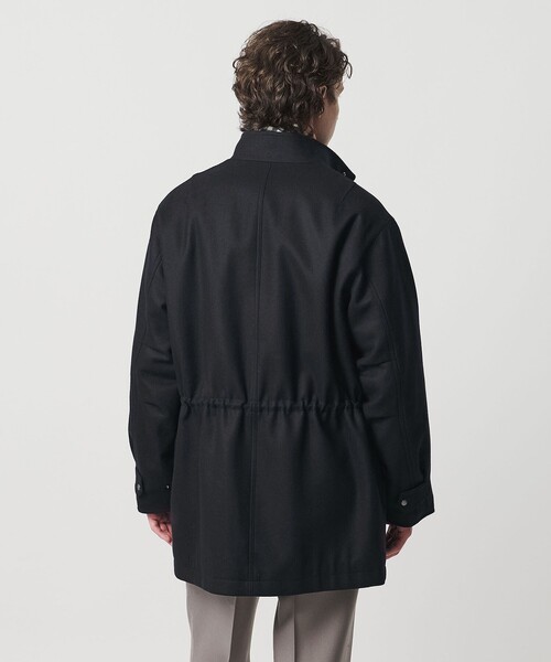 UNITED ARROWS（ユナイテッドアローズ）の「ウーステッドメルトン ミリタリーコート（ミリタリージャケット・メンズ・ネイビー/ダークグリーン・XL/L/M/S）」の12枚目の写真