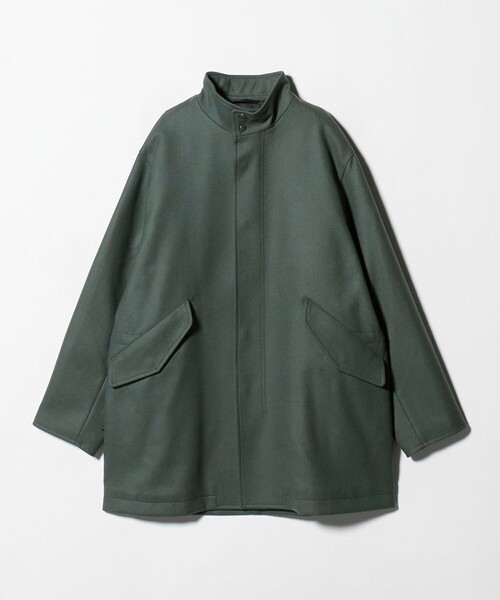 UNITED ARROWS（ユナイテッドアローズ）の「ウーステッドメルトン ミリタリーコート（ミリタリージャケット・メンズ・ネイビー/ダークグリーン・XL/L/M/S）」の16枚目の写真