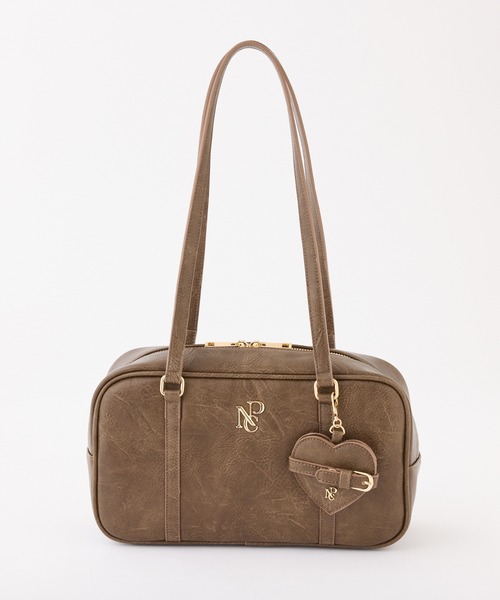 ハートミラー付きスクエアボストンバッグ（ボストンバッグ）｜one