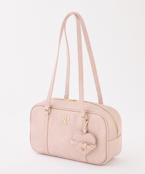 one after another NICE CLAUP（ワンアフターアナザーナイスクラップ）の「ハートミラー付きスクエアボストンバッグ（ボストンバッグ・レディース・ブラウン/ピンクベージュ/アイボリー/チャコールグレー・FREE）」の14枚目の写真