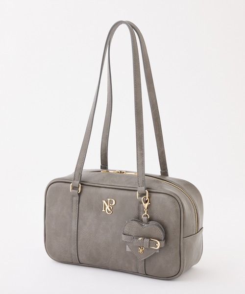 one after another NICE CLAUP（ワンアフターアナザーナイスクラップ）の「ハートミラー付きスクエアボストンバッグ（ボストンバッグ・レディース・ブラウン/ピンクベージュ/アイボリー/チャコールグレー・FREE）」の16枚目の写真