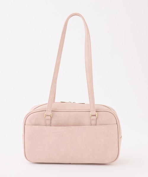 one after another NICE CLAUP（ワンアフターアナザーナイスクラップ）の「ハートミラー付きスクエアボストンバッグ（ボストンバッグ・レディース・ブラウン/ピンクベージュ/アイボリー/チャコールグレー・FREE）」の6枚目の写真