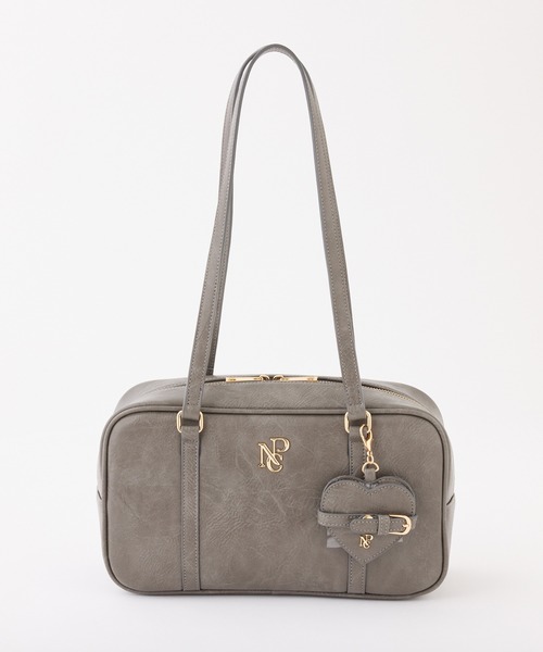 ハートミラー付きスクエアボストンバッグ（ボストンバッグ）｜one