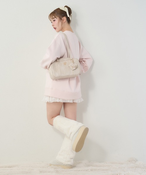 ハートミラー付きスクエアボストンバッグ（ボストンバッグ）｜one