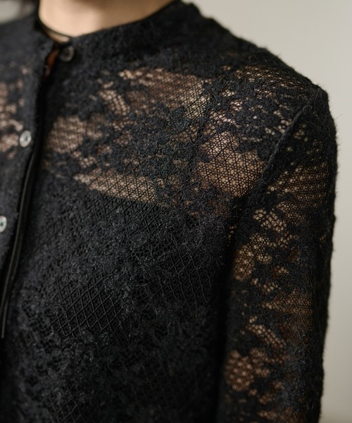 LAULEN（ローレン）の「flower jacquard lace knit cardigan /フラワージャガードレースニットカーディガン（カーディガン/ボレロ・レディース・アイボリー/ブラック・FREE）」の5枚目の写真