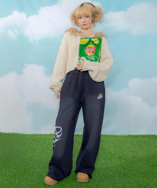 LTR DEPTH（レイターデプス）の「LTR DEPTH/ハートモチーフスウェットパンツ（スウェットパンツ・メンズ・アイボリー/ネイビー・MEDIUM/LARGE）」の6枚目の写真