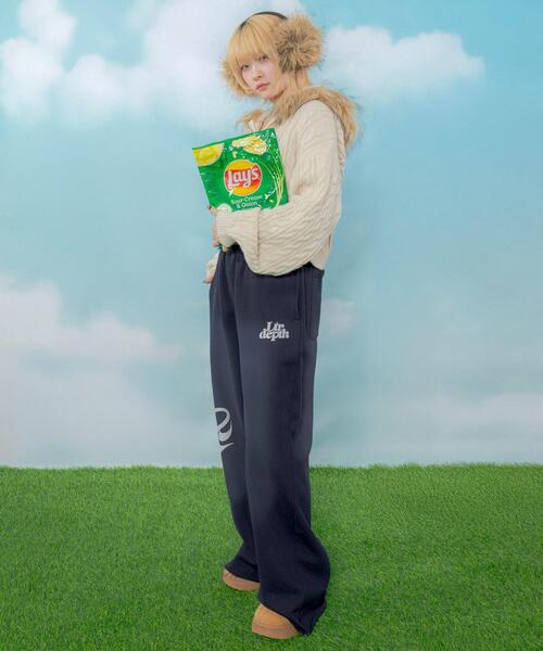 LTR DEPTH（レイターデプス）の「LTR DEPTH/ハートモチーフスウェットパンツ（スウェットパンツ・メンズ・アイボリー/ネイビー・MEDIUM/LARGE）」の14枚目の写真