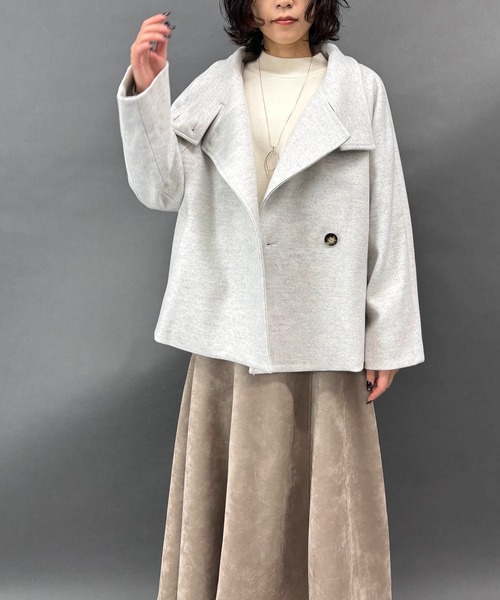 NICOLE white（ニコルホワイト）の「スタンドコート（その他アウター・レディース・ブラック/杢グレー・FREE）」の5枚目の写真