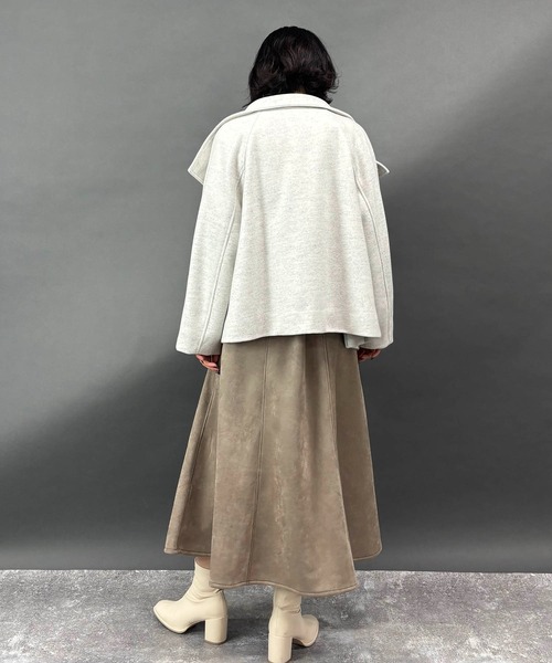 NICOLE white（ニコルホワイト）の「スタンドコート（その他アウター・レディース・ブラック/杢グレー・FREE）」の7枚目の写真