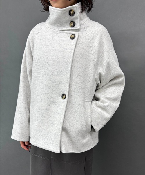 NICOLE white（ニコルホワイト）の「スタンドコート（その他アウター・レディース・ブラック/杢グレー・FREE）」の8枚目の写真