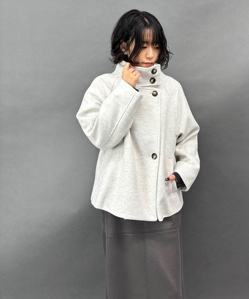 NICOLE white（ニコルホワイト）の「スタンドコート（その他アウター・レディース・ブラック/杢グレー・FREE）」の9枚目の写真