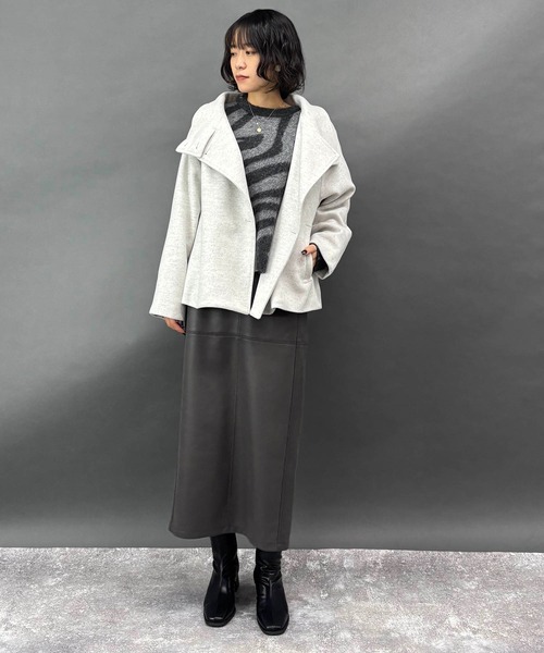 NICOLE white（ニコルホワイト）の「スタンドコート（その他アウター・レディース・ブラック/杢グレー・FREE）」の10枚目の写真