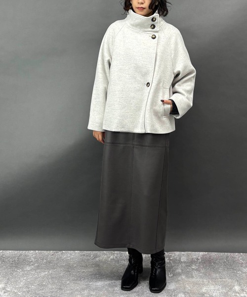NICOLE white（ニコルホワイト）の「スタンドコート（その他アウター・レディース・ブラック/杢グレー・FREE）」の13枚目の写真