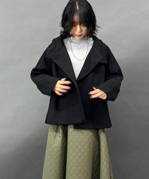 NICOLE white（ニコルホワイト）の「スタンドコート（その他アウター・レディース・ブラック/杢グレー・FREE）」の16枚目の写真