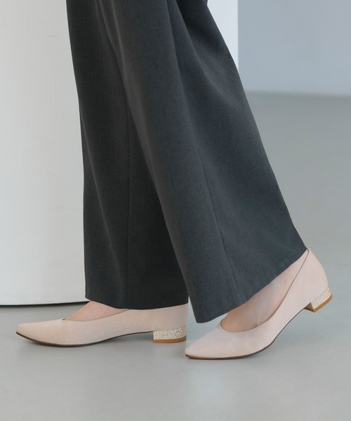 RUIRUE BOUTIQUE(ルイルエブティック)の「かかと ラメ パンプス | 靴 / パンプス / ぺたんこパンプス / フラットヒール / フラットパンプス / 低ヒールパンプス(パンプス・レディース・ライトグレー/ベージュ/ダークベージュ/ブラック・22.5cm/23cm/23.5cm/24cm/24.5cm)」の3枚目の写真