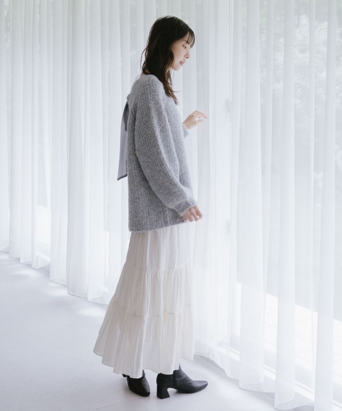 archives（アルシーヴ）の「シャイニー切替ティアードスカート（スカート・レディース・アイボリー/ブラック/グレー・MEDIUM）」の10枚目の写真