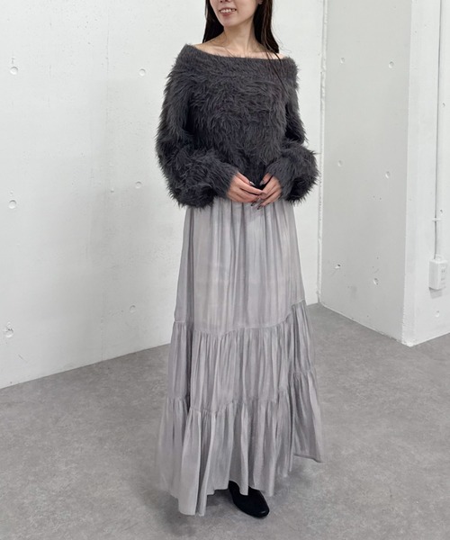 archives（アルシーヴ）の「シャイニー切替ティアードスカート（スカート・レディース・アイボリー/ブラック/グレー・MEDIUM）」の18枚目の写真