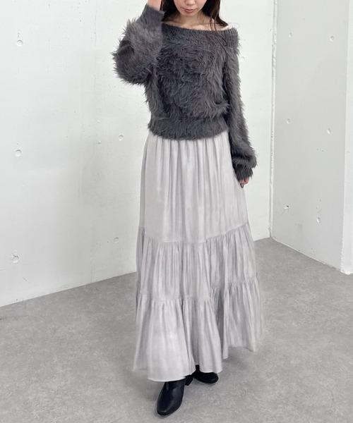 archives（アルシーヴ）の「シャイニー切替ティアードスカート（スカート・レディース・アイボリー/ブラック/グレー・MEDIUM）」の21枚目の写真