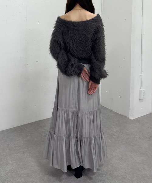 archives（アルシーヴ）の「シャイニー切替ティアードスカート（スカート・レディース・アイボリー/ブラック/グレー・MEDIUM）」の22枚目の写真