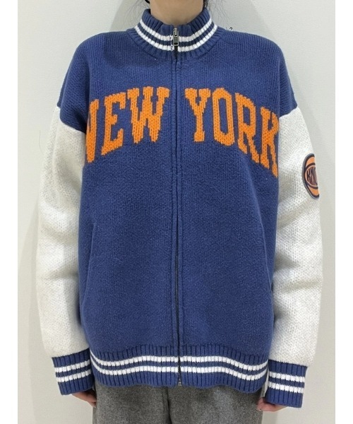 GAP（ギャップ）の「CashSoft カシミヤタッチ NBA New York Kicks ロゴ ジップアップセーター（カーディガン/ボレロ・メンズ・ブルー・L/M/S/XS/XL）」の5枚目の写真