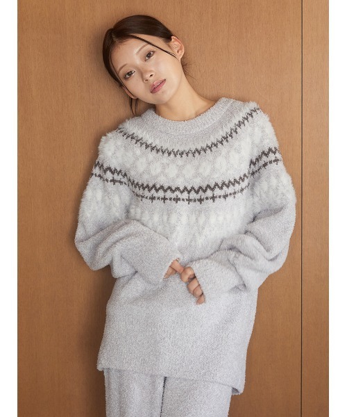 新品　ジェラートピケ　ノルディック柄　上下セット　ルームウェア　パジャマ e6o-0001.jpg