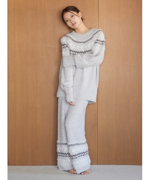 新品　ジェラートピケ　ノルディック柄　上下セット　ルームウェア　パジャマ e6o-0001.jpg