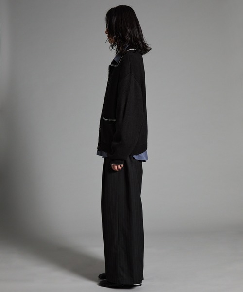 VELNUS(ベルナス)の「【VELNUS】Color stitching design knit shirt cardigan/配色ステッチデザイン ニットシャツカーディガン(カーディガン/ボレロ・メンズ・ブルー/ブラック・S/M/L)」の21枚目の写真