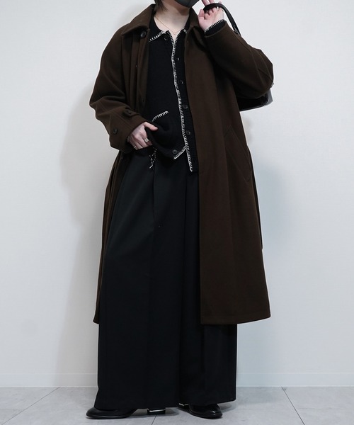 VELNUS(ベルナス)の「【VELNUS】Color stitching design knit shirt cardigan/配色ステッチデザイン ニットシャツカーディガン(カーディガン/ボレロ・メンズ・ブルー/ブラック・S/M/L)」の6枚目の写真