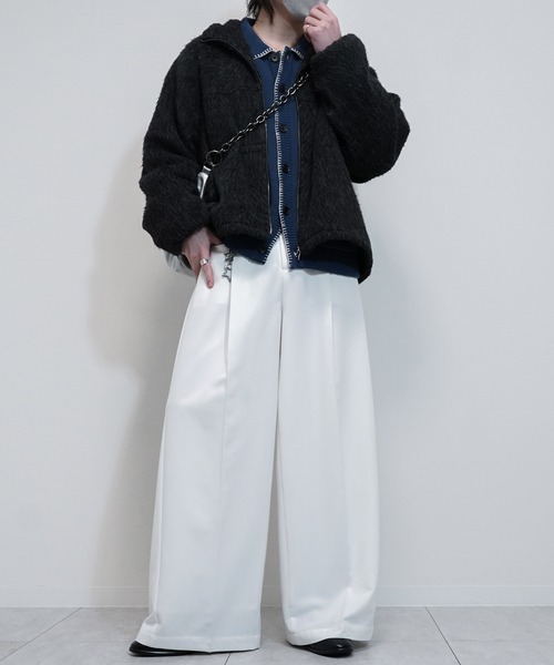 VELNUS(ベルナス)の「【VELNUS】Color stitching design knit shirt cardigan/配色ステッチデザイン ニットシャツカーディガン(カーディガン/ボレロ・メンズ・ブルー/ブラック・S/M/L)」の7枚目の写真