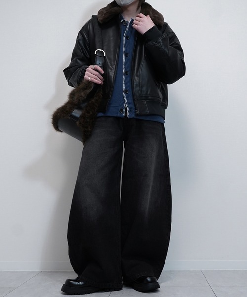 VELNUS(ベルナス)の「【VELNUS】Color stitching design knit shirt cardigan/配色ステッチデザイン ニットシャツカーディガン(カーディガン/ボレロ・メンズ・ブルー/ブラック・S/M/L)」の8枚目の写真