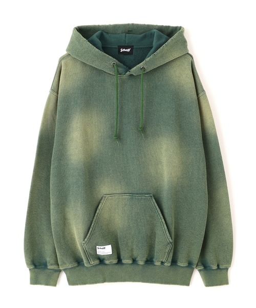 schott（ショット）の「Schott/ショット/ASING HOODED SWEAT/エイジング スウェット パーカー（パーカー・メンズ・グリーン/ブラック・M/L/XL/2XL）」の2枚目の写真