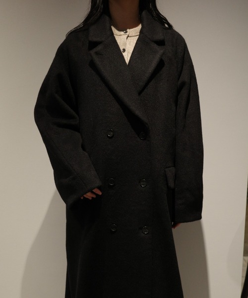 CLANE（クラネ）の「CLANE DOUBLE WOOL LONG COAT（その他アウター・レディース・ブラウン/グレー/ブラック・1/2）」の3枚目の写真