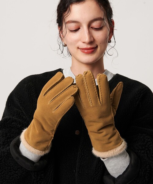 BEAUTY&YOUTH UNITED ARROWS(ビューティーアンドユースユナイテッドアローズ)の「スエード ファーライク グローブ(手袋・レディース・ブラウン系/モカ・FREE)」の12枚目の写真