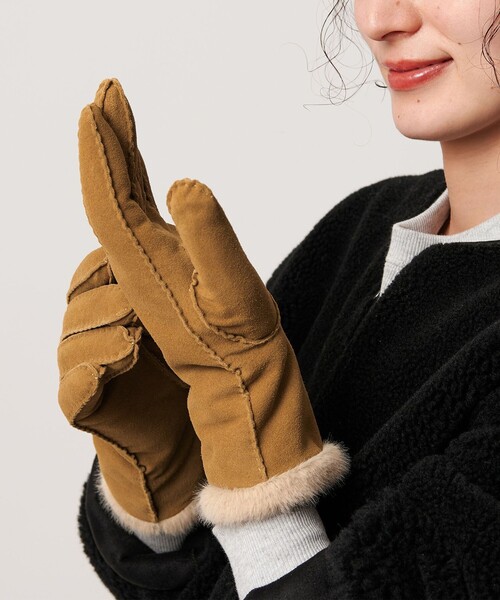 BEAUTY&YOUTH UNITED ARROWS(ビューティーアンドユースユナイテッドアローズ)の「スエード ファーライク グローブ(手袋・レディース・ブラウン系/モカ・FREE)」の14枚目の写真