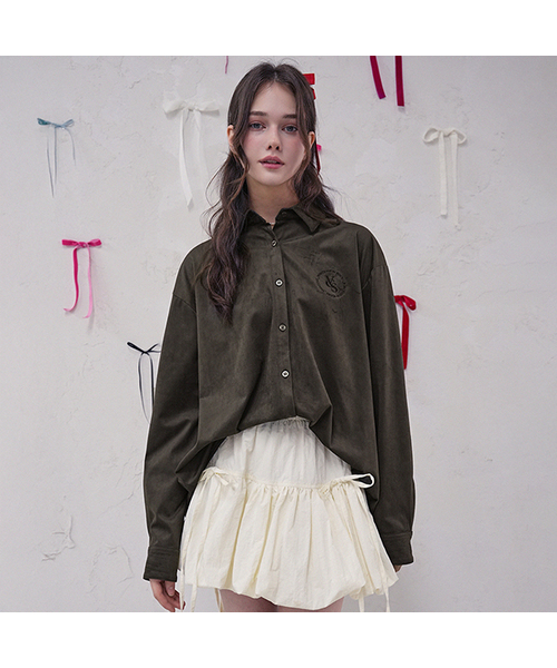 Vivacious(ビバシャス)の「Steel Shirt_4Colors(シャツ/ブラウス・レディース・ブラウン/ネイビー/アイボリー/ブラック・FREE)」の3枚目の写真
