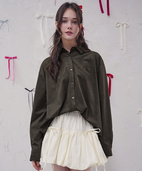 Vivacious(ビバシャス)の「Steel Shirt_4Colors(シャツ/ブラウス・レディース・ブラウン/ネイビー/アイボリー/ブラック・FREE)」の5枚目の写真