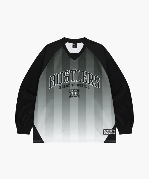 HDEX(エイチデックス)の「ストライプジャージロングスリーブ(ブラック)(Tシャツ/カットソー・メンズ・ブラック・MEDIUM/LARGE/X-LARGE/2XL/3XL)」の2枚目の写真