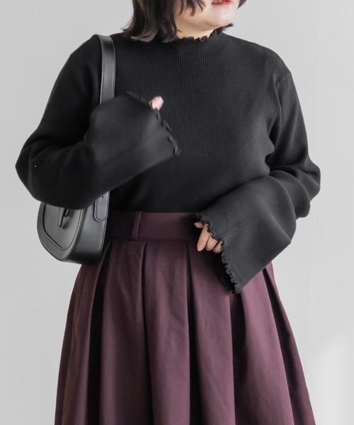CLETTE(クレット)の「CLETTEオリジナルプチハイネックメローリブニット(ニット/セーター・レディース・ブラウン/ブラック/アイボリー・4L/3L/LL)」の7枚目の写真