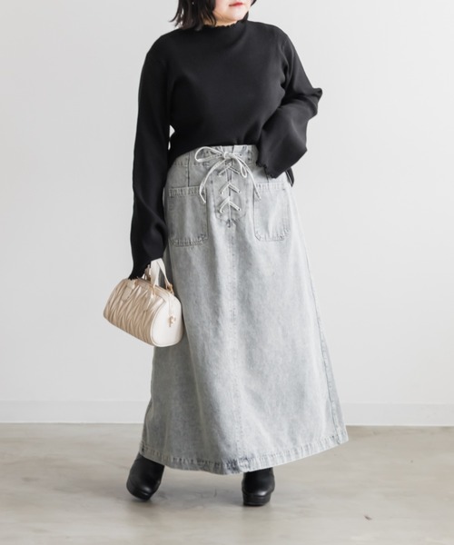 CLETTE(クレット)の「CLETTEオリジナルプチハイネックメローリブニット(ニット/セーター・レディース・ブラウン/ブラック/アイボリー・4L/3L/LL)」の8枚目の写真